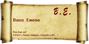Bass Emese névjegykártya